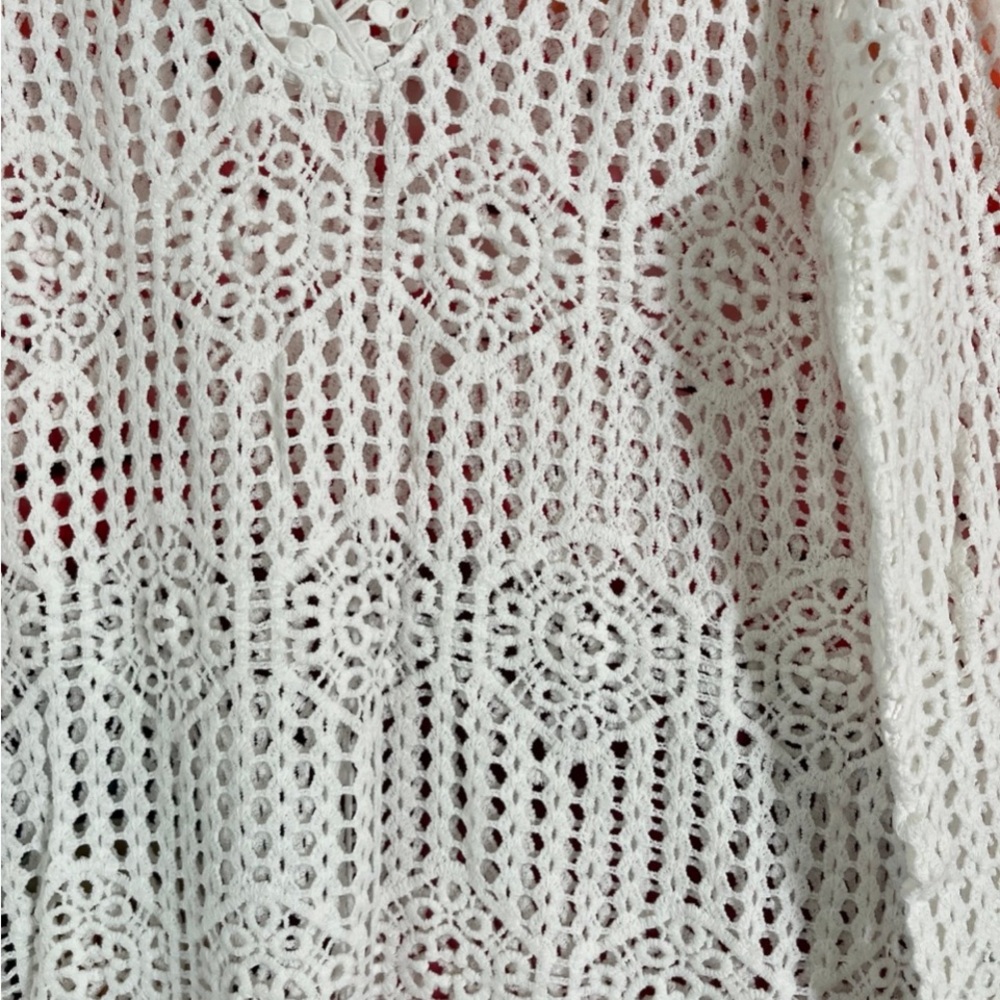 La Blanca Coverup RESORT WEAR new White Crochet Swim Cover-Up - Picture 4 of 12